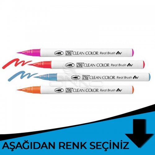 Zig Clean Color Real Brush Fırça Uçlu Marker Kalem Mavi Tonlar