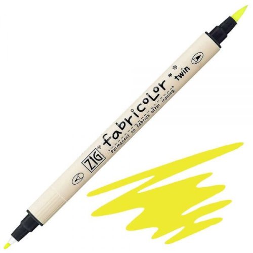 Zig Fabricolor Twin Çift Uçlu Kumaş Boyama Kalemi 001 Fluorescent Yellow