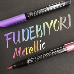 Zig - Zig Fudebiyori Brush Pen Fırça Uçlu Marker Metalik Kalem (1)