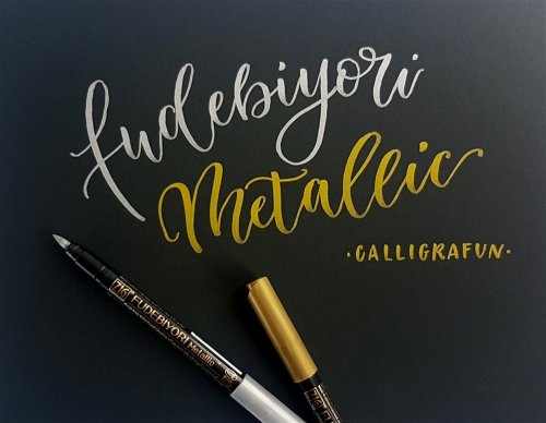 Zig Fudebiyori Brush Pen Fırça Uçlu Marker Metalik Kalem