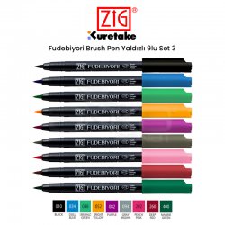 Zig - Zig Fudebiyori Brush Pen 9lu Set 3