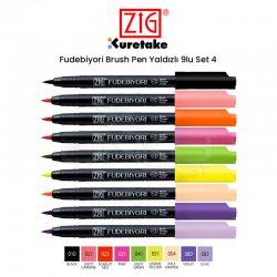 Zig - Zig Fudebiyori Brush Pen 9lu Set 4