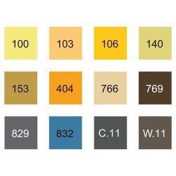 Zig - Zig Kurecolor Fine & Brush for Manga 12li Set Muted Tones (1)
