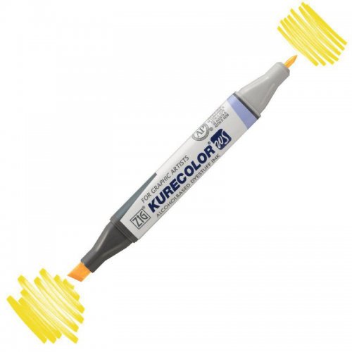 Zig Kurecolor KC3000 Twin S Marker 104 Mid Yellow - 104 Mid Yellow