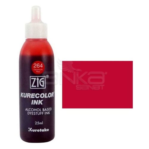Zig Kurecolor Refill Ink Mürekkep 264 Geranium Red 25ml - 264 Geranium Red