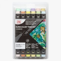Zig - Zig Kurecolor Twin WS Marker KC3000N 12li Set 12B 5 Pale Colors