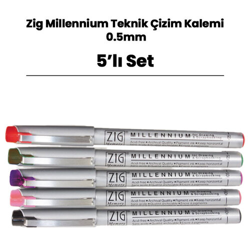 Zig Millennium Teknik Çizim Kalemi 0.5mm 5li