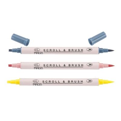 Zig Scroll & Brush Çift Çizgi ve Fırça Uçlu Kaligrafi Kalemi