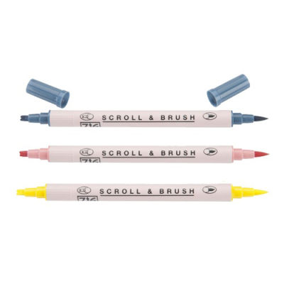 Zig Scroll & Brush Çift Çizgi ve Fırça Uçlu Kaligrafi Kalemi