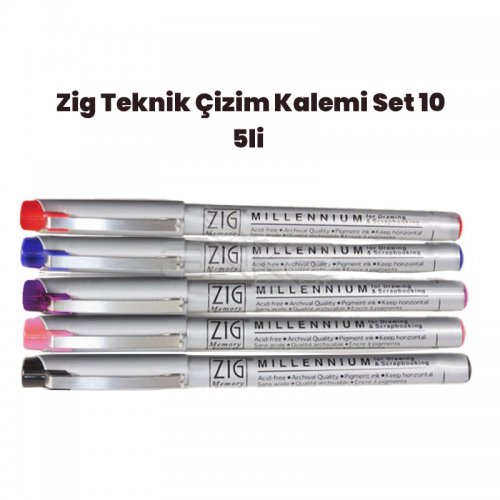 Zig Teknik Çizim Kalem Set 10 5li 0,8mm