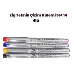Zig - Zig Teknik Çizim Kalem Set 14 4lü 0,1mm