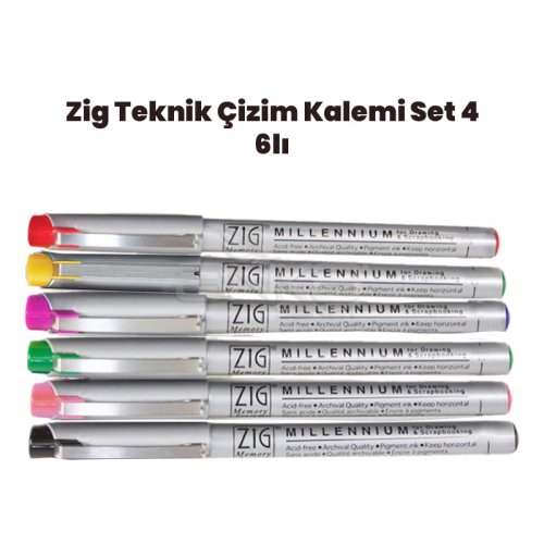 Zig Teknik Çizim Kalem Set 4 6lı 0,05mm